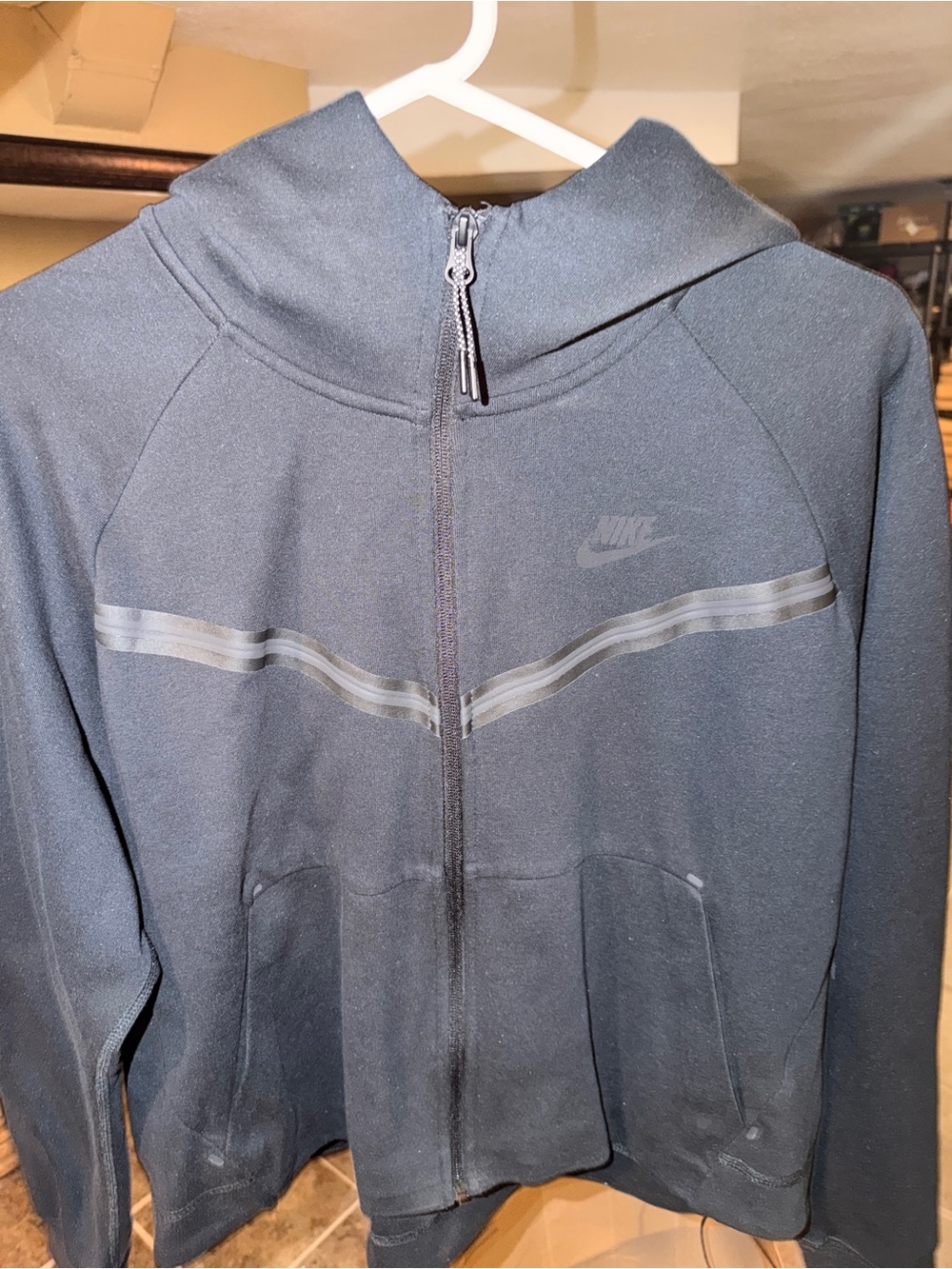Nike Men's Dark Gray Full-Zip Hooded Performance Jacket